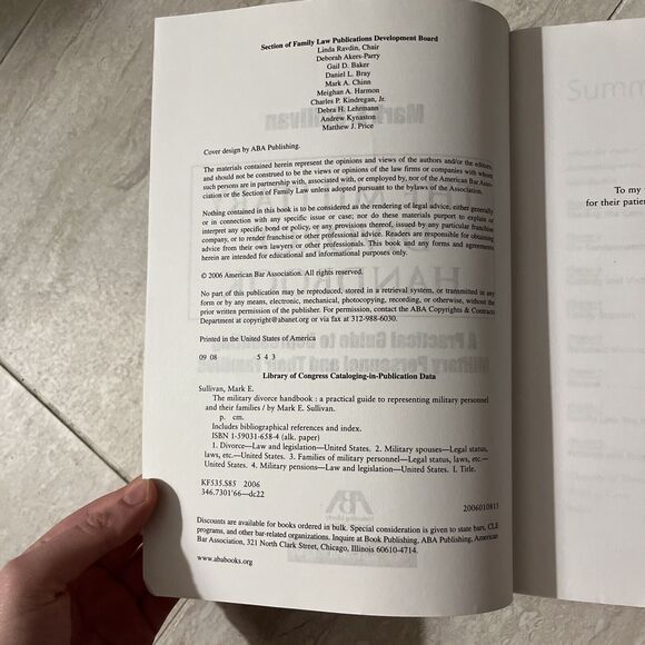 Military Divorce Handbook by Mark E. Sullivan 1st Edition New CD Good PB (2006) - Picture 10 of 15